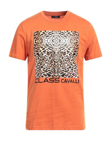Cavalli Class Man T-shirt Orange Size M Cotton