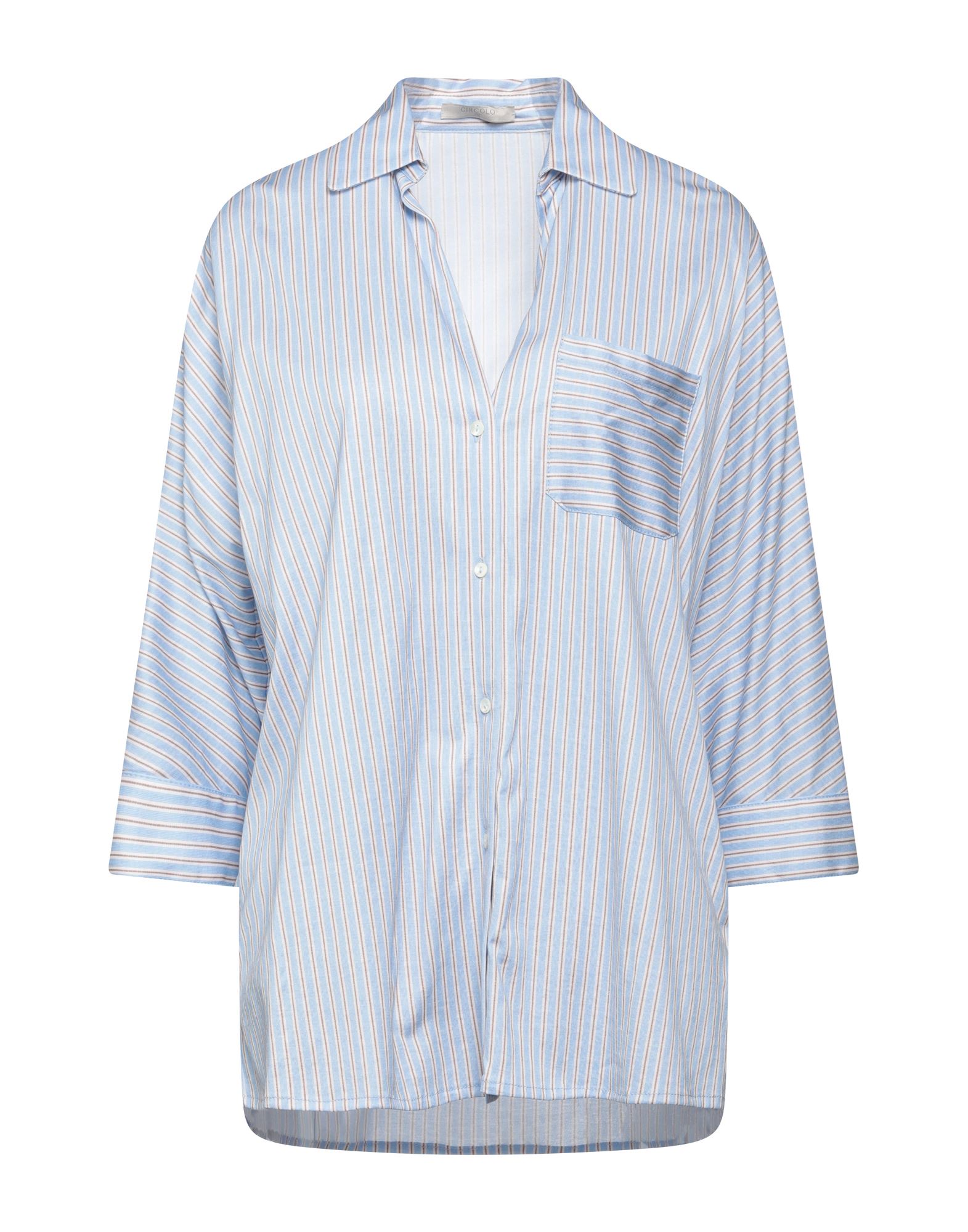 Shop Circolo 1901 Woman Shirt Sky Blue Size 8 Cotton