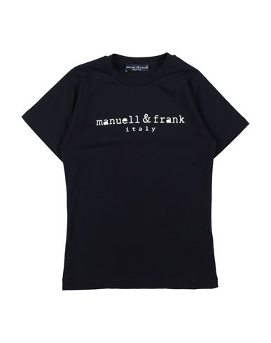 Manuell & Frank Toddler Girl T-shirt Navy Size 7 Cotton, Elastane In Navy Blue