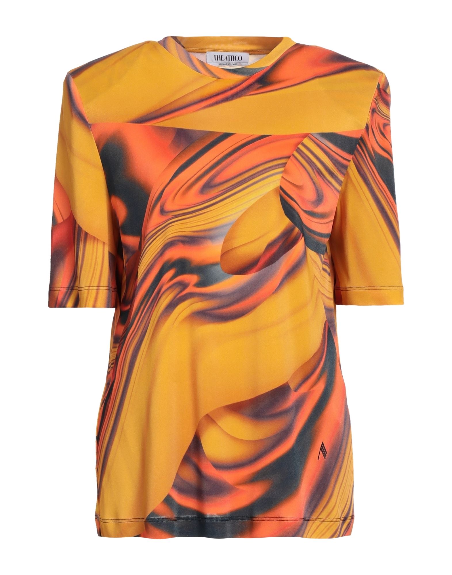 Attico Bella Heavy Viscose Jersey T-shirt In Orange