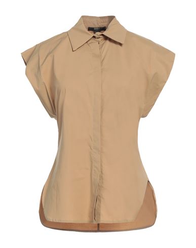 Seventy Sergio Tegon Woman Shirt Sand Size 6 Cotton, Elastane In Beige