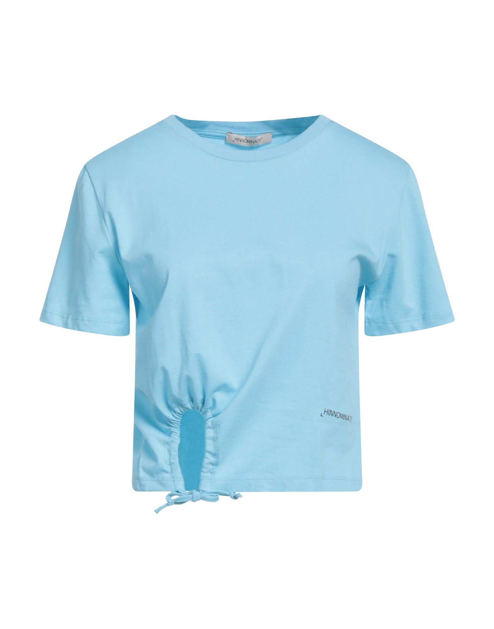 Shop Hinnominate Woman T-shirt Sky Blue Size L Cotton