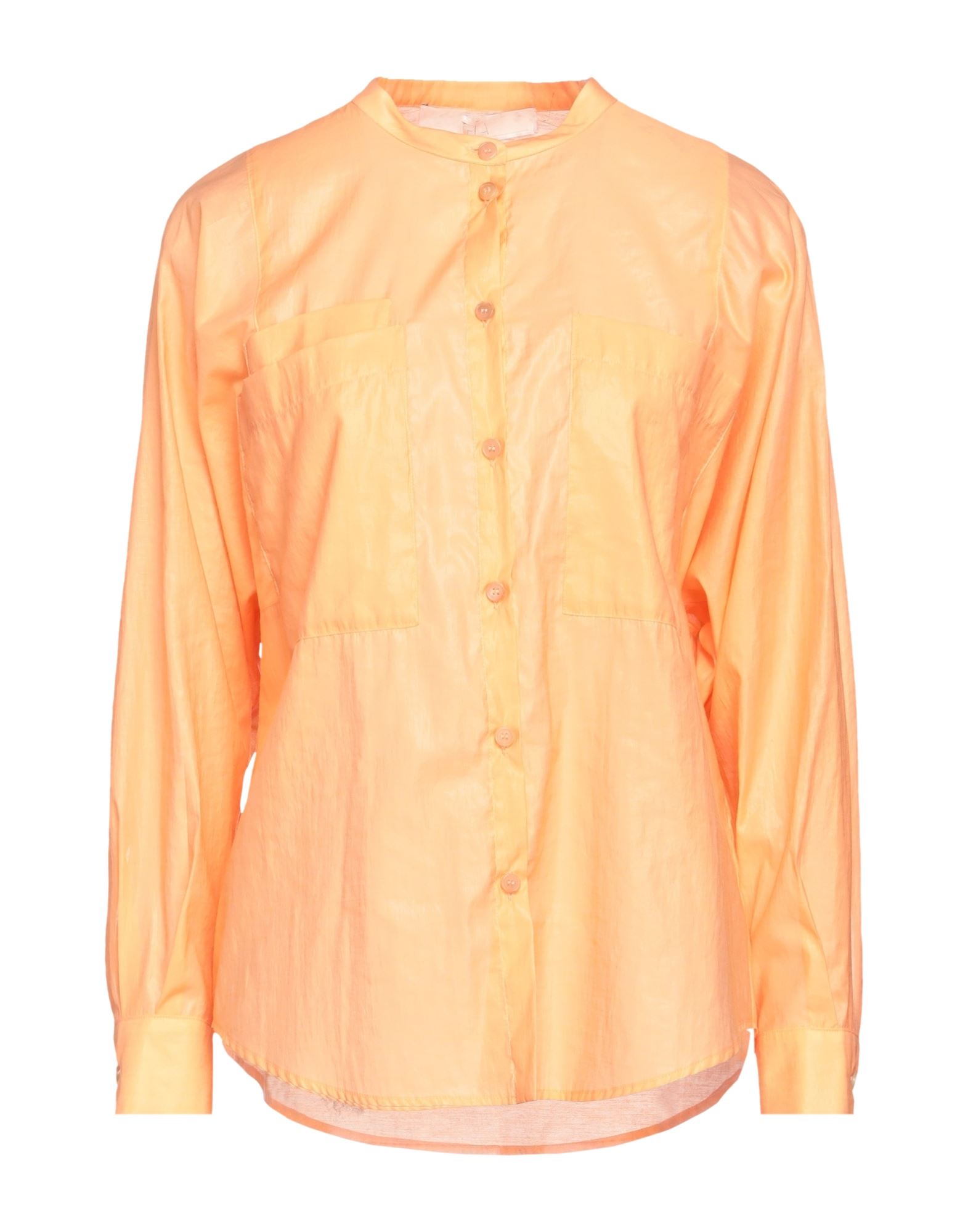 Shop Tela Woman Shirt Orange Size 4 Cotton, Polyester