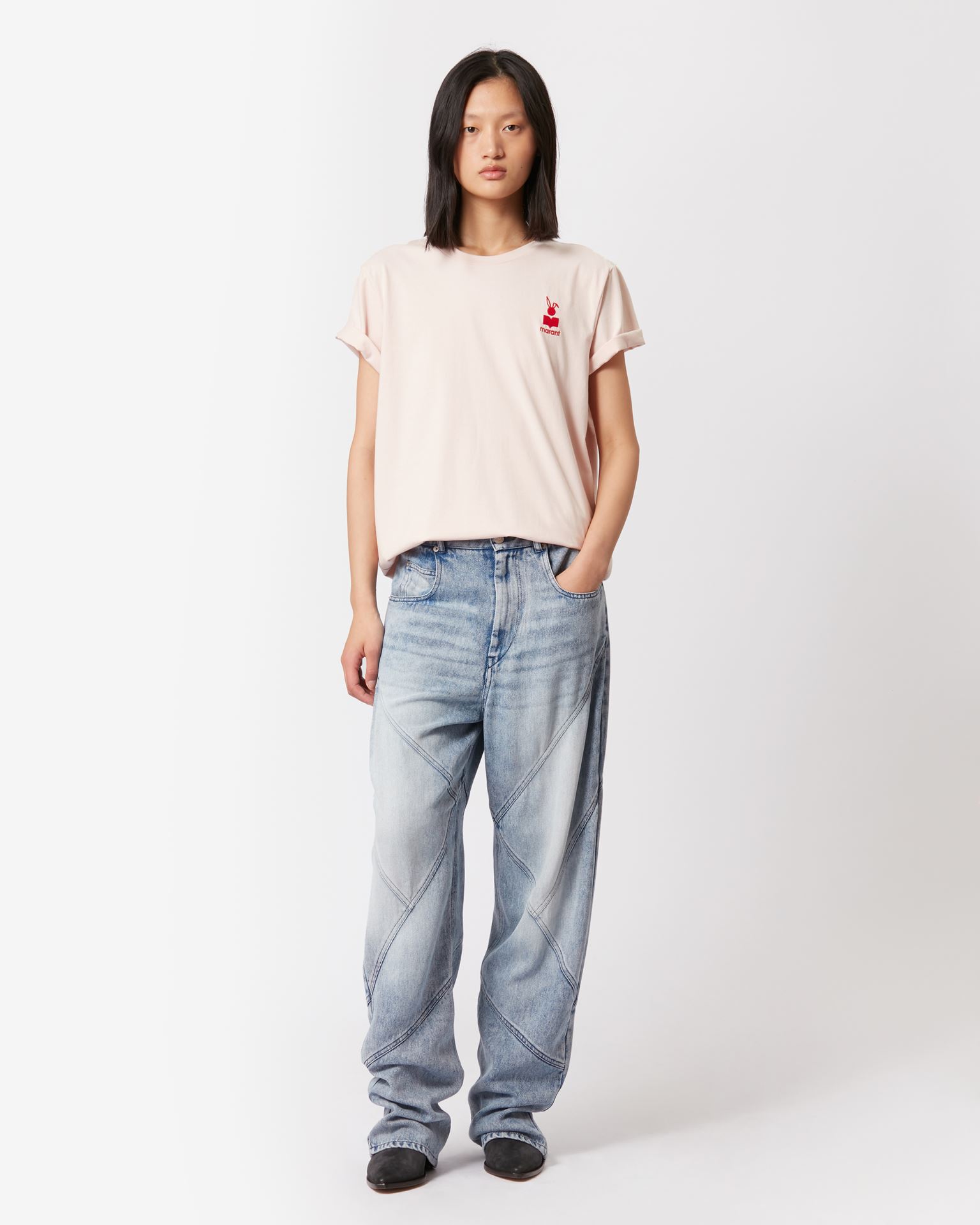 Isabel Marant Étoile, T-shirt Aby Aus Baumwolle Mit Logo - Damen - Rosa