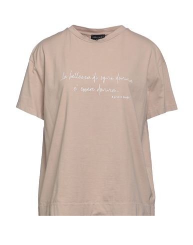Alessia Santi Woman T-shirt Beige Size 2 Cotton