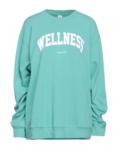 Woman Sweatshirt Turquoise Size S Cotton