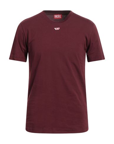 Diesel T-diegor-d Man T-shirt Burgundy Size M Cotton In Red