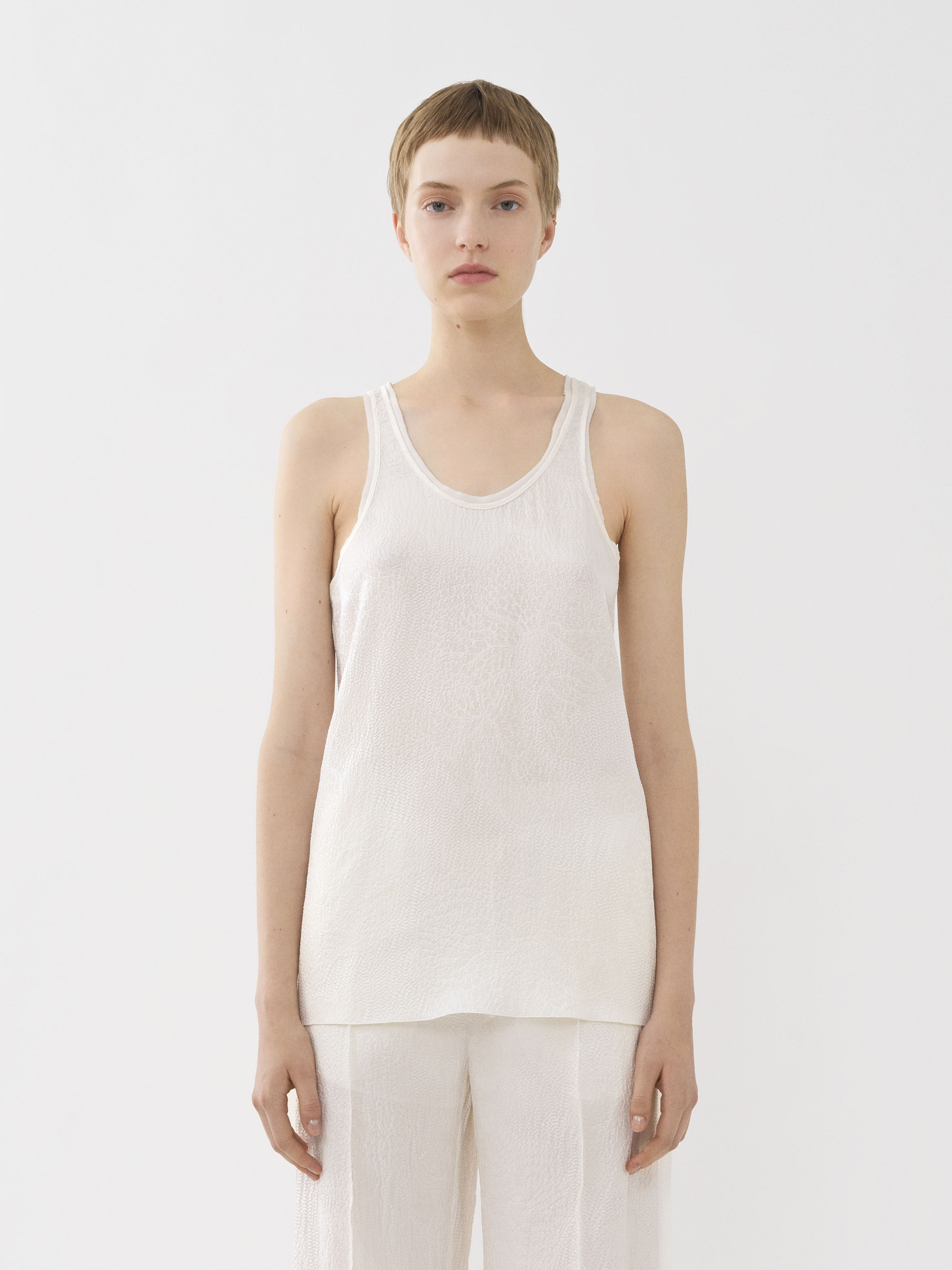 Chloé Woman White Tank Tops In Blanc