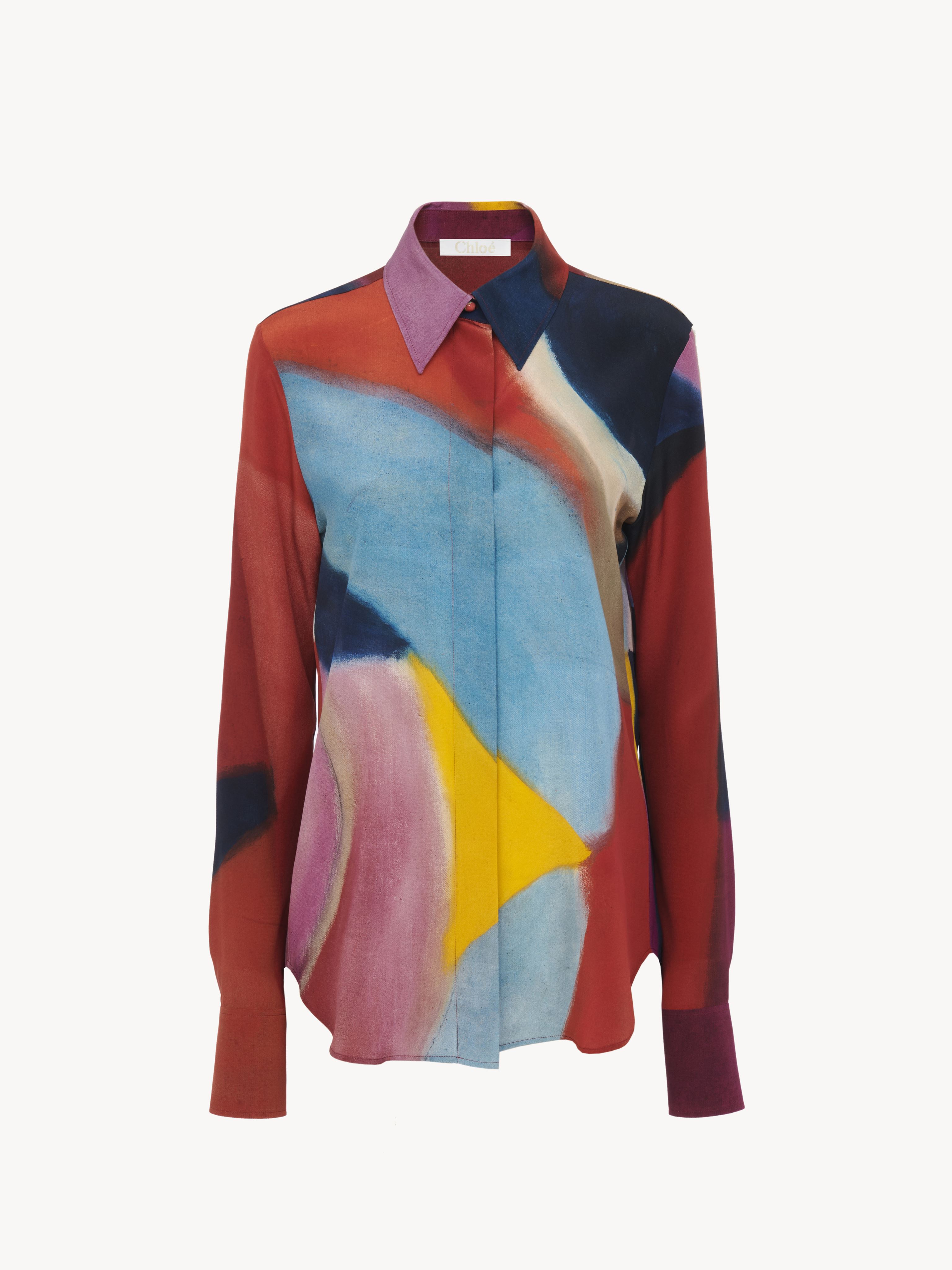 Chloé Printed Long-sleeved Blouse In Multicolore