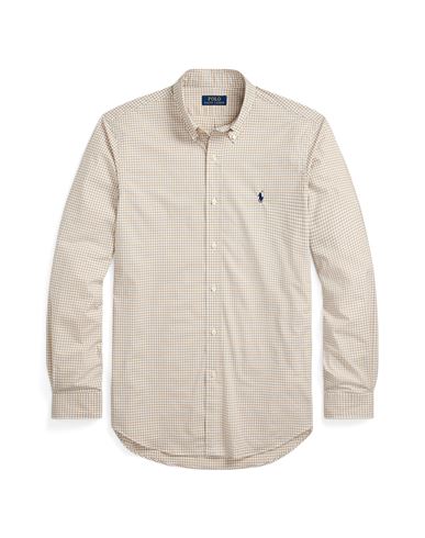 Polo Ralph Lauren Man Shirt Beige Size Xxl Cotton, Elastane