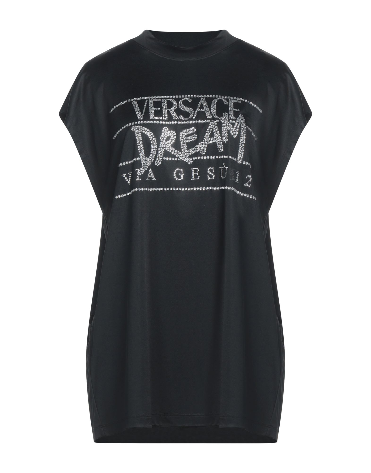 Shop Versace Woman T-shirt Black Size 6 Acetate, Polyamide