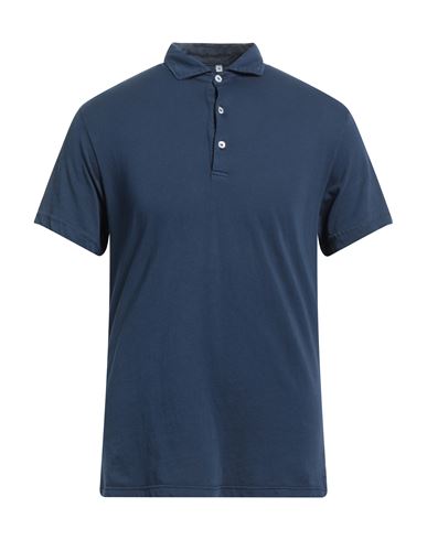 Mp Massimo Piombo Man Polo Shirt Midnight Blue Size M Cotton