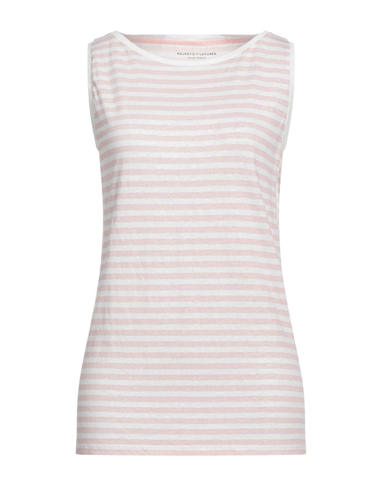 Majestic Filatures Woman Tank Top Blush Size 1 Linen, Elastane In Pink