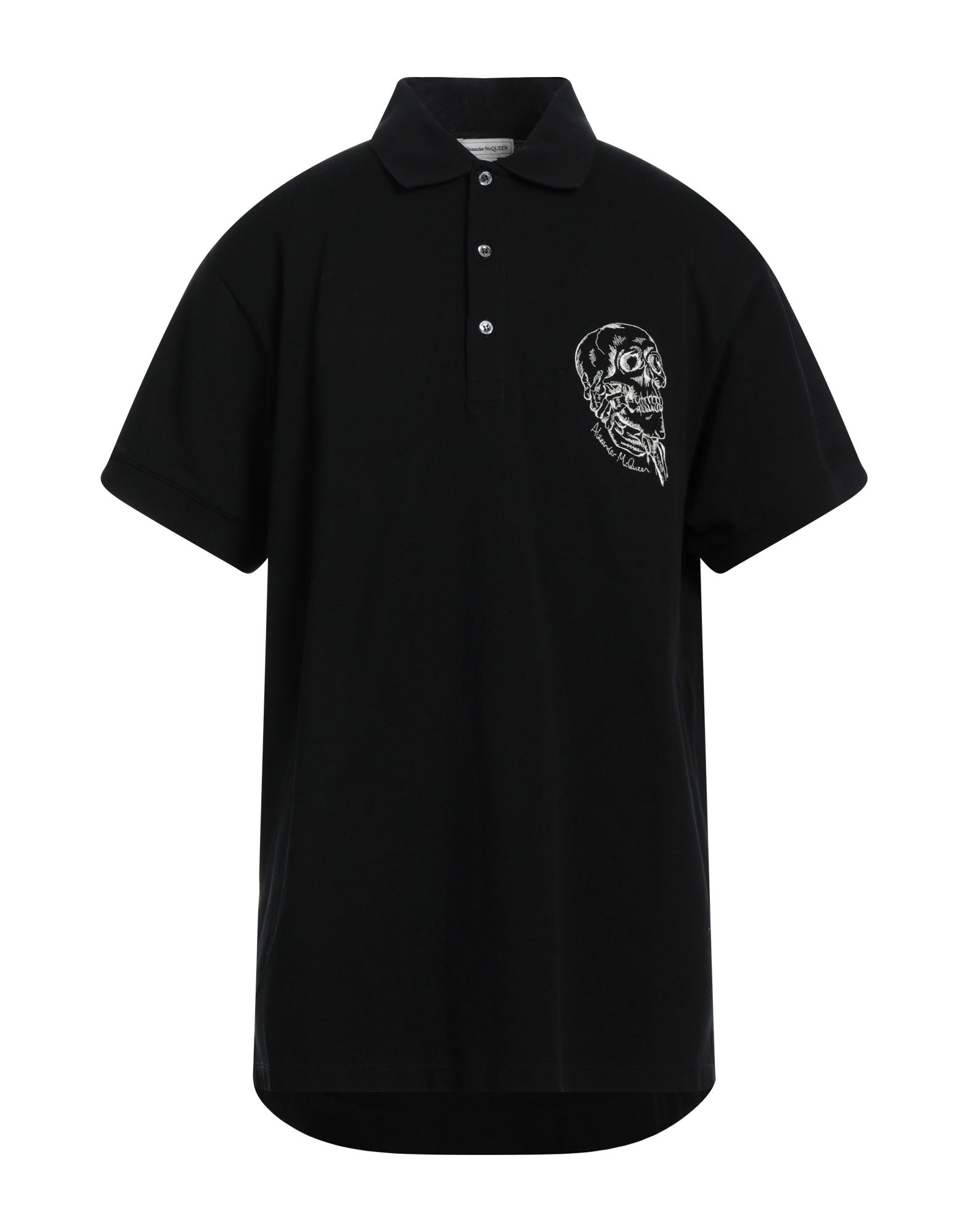 Shop Alexander Mcqueen Man Polo Shirt Black Size M Cotton, Viscose, Polyester