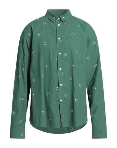 Kenzo Man Shirt Dark Green Size 17 Cotton