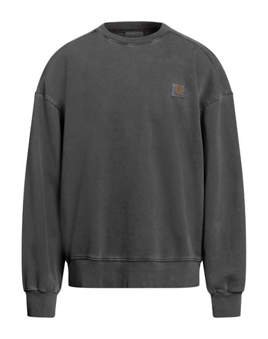 Carhartt Man Sweatshirt Steel Grey Size M Cotton, Elastane
