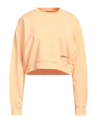 Hinnominate Woman Sweatshirt Apricot Size M Cotton In Orange