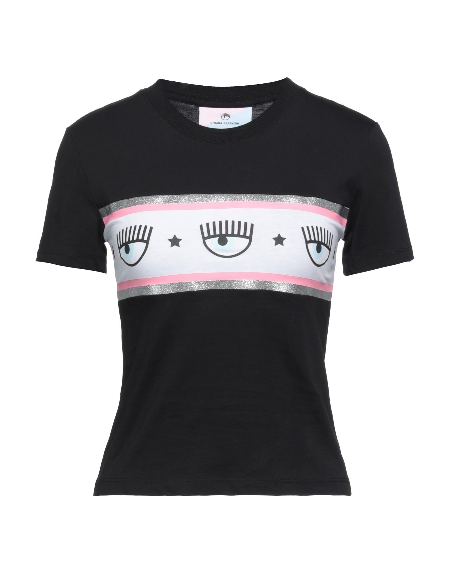Shop Chiara Ferragni Woman T-shirt Black Size S Cotton