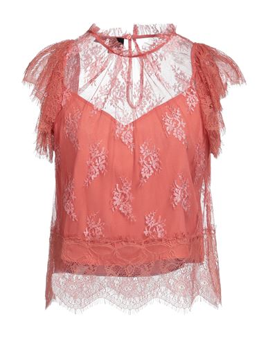 Pinko Woman Top Coral Size 6 Polyamide, Viscose In Red