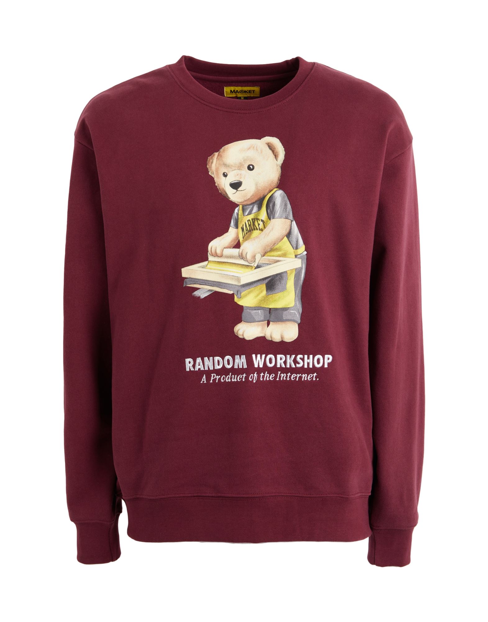Shop Market Random Workshop Bear Crewneck Man Sweatshirt Burgundy Size Xl Cotton In Red