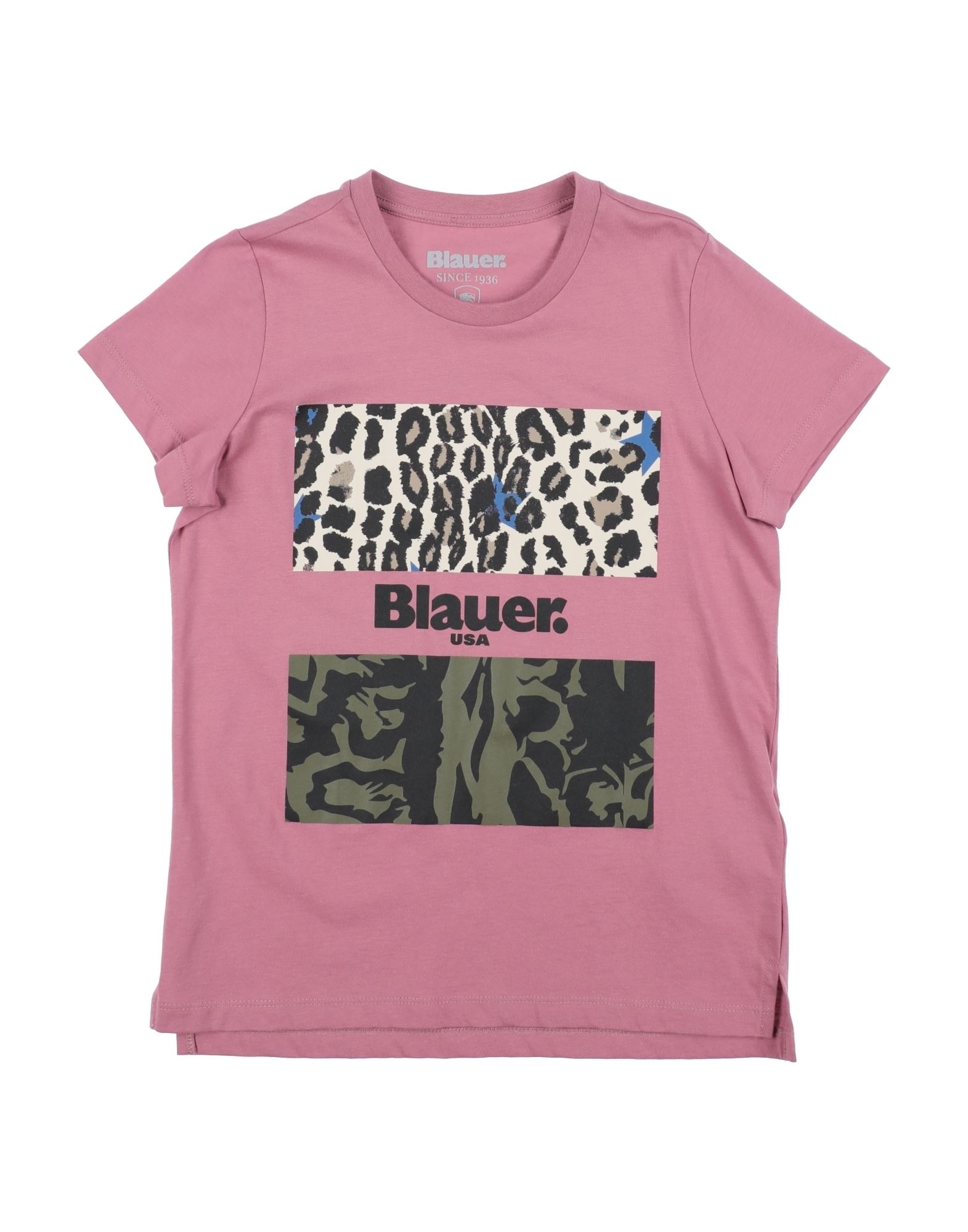 Blauer T-shirts In Pastel Pink