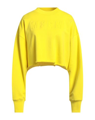 Msgm Woman Sweatshirt Yellow Size L Cotton