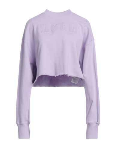 Msgm Woman Sweatshirt Lilac Size M Cotton In Purple