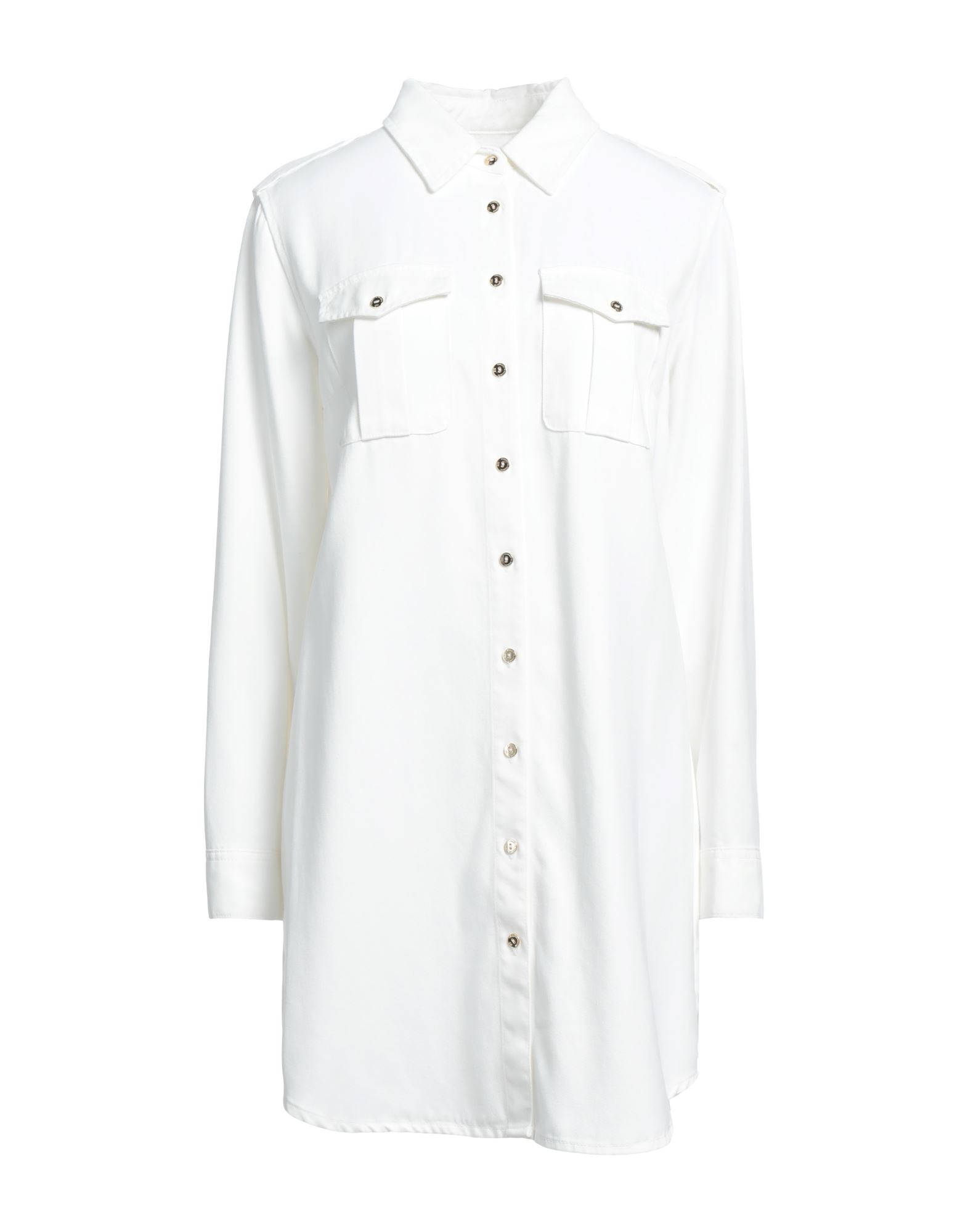 Elisabetta Franchi Denim Shirts In White