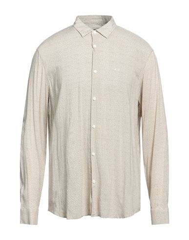 Armani Exchange Man Shirt Khaki Size S Viscose In Beige