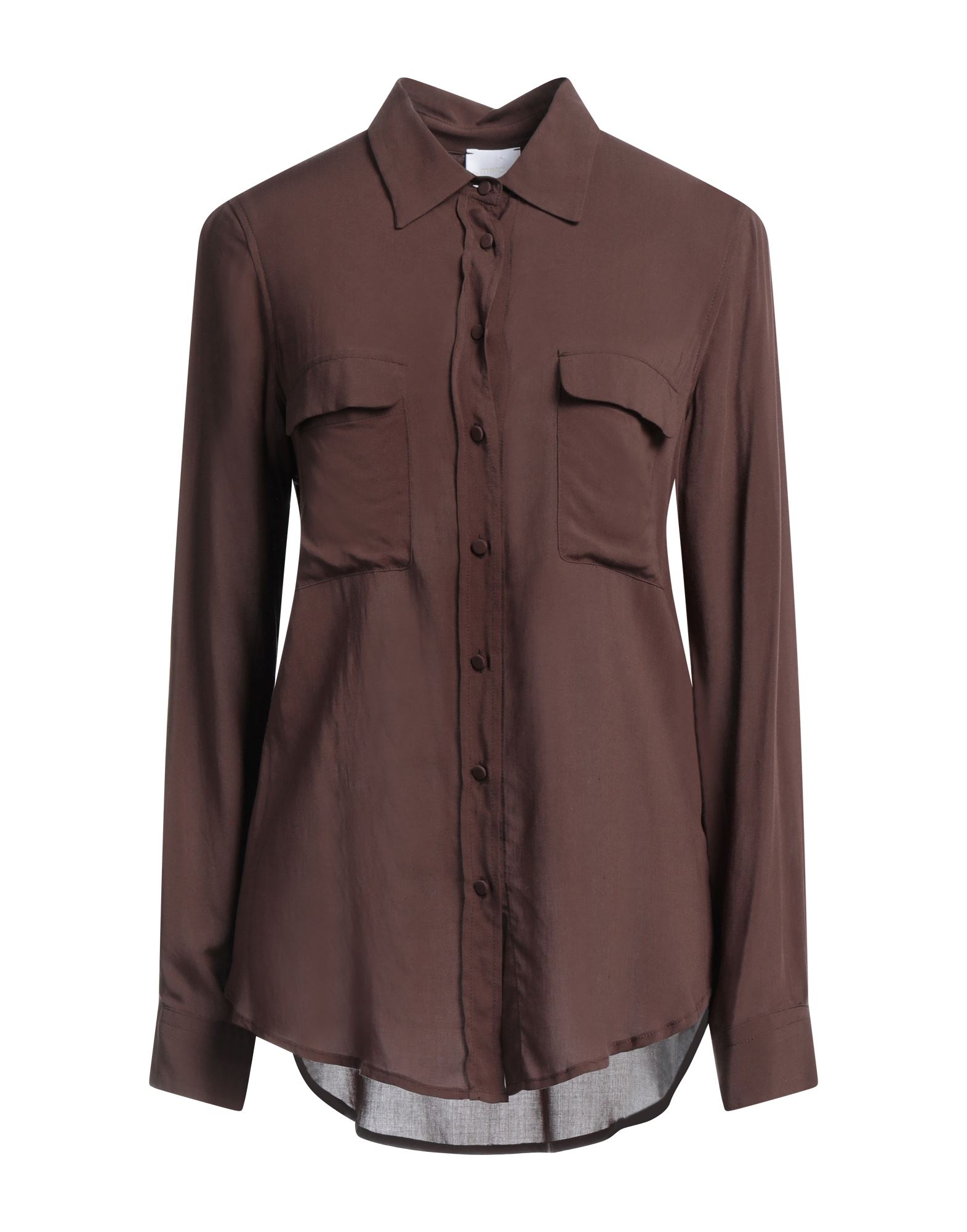 Merci .., Woman Shirt Dark Brown Size M Viscose
