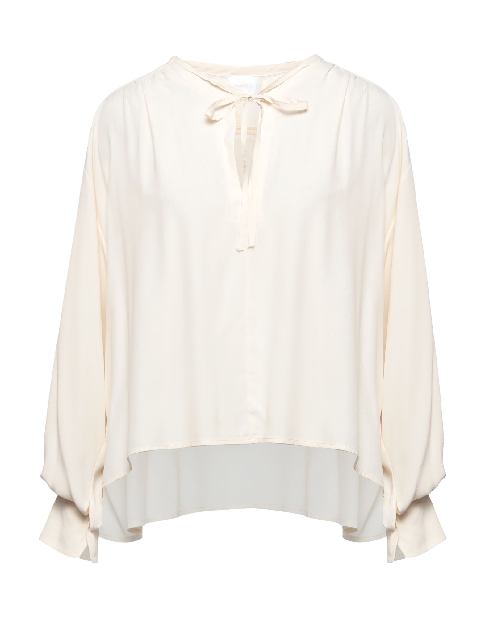 Merci .., Woman Top Ivory Size S Acetate, Silk In White