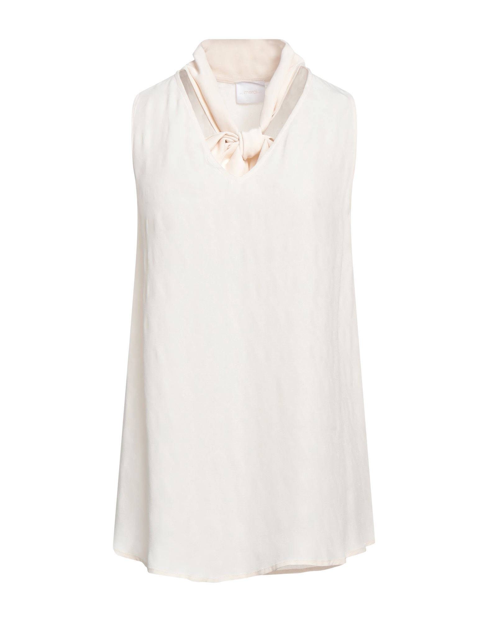 Merci .., Woman Top Ivory Size L Acetate, Viscose In White