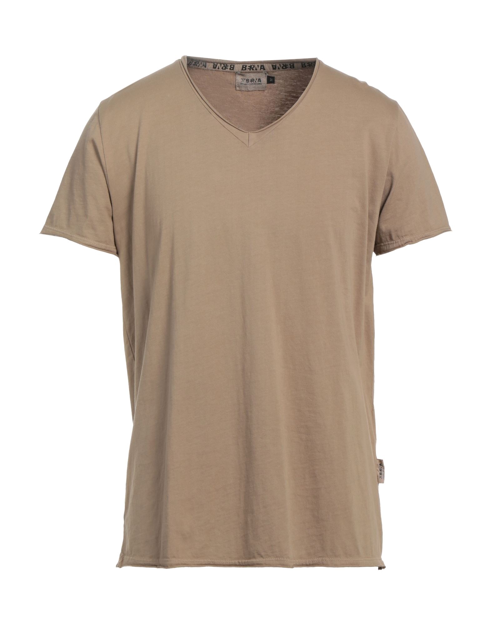 Shop Berna Man T-shirt Khaki Size M Cotton