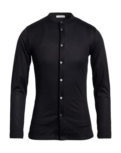 Paolo Pecora Man Shirt Black Size 14 ½ Cotton In Black