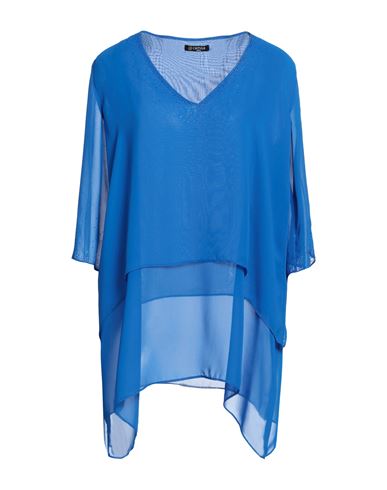 Camilla  Milano Camilla Milano Woman Blouse Bright Blue Size 16 Polyester