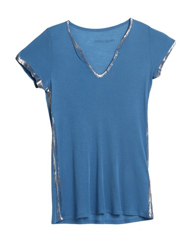 Zadig & Voltaire Woman T-shirt Pastel Blue Size S Modal