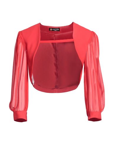 Camilla  Milano Camilla Milano Woman Shrug Red Size 6 Polyester, Elastane