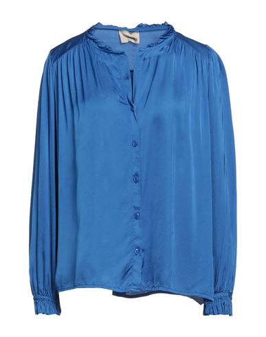 Cellier Woman Shirt Bright Blue Size L Viscose