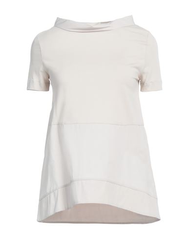 Alpha Studio Woman T-shirt Beige Size 2 Cotton, Elastane In White
