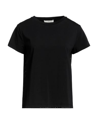 Corte Dei Gonzaga Woman T-shirt Black Size 6 Cotton, Elastane