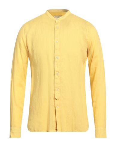 Tintoria Mattei 954 Man Shirt Yellow Size 15 ½ Linen