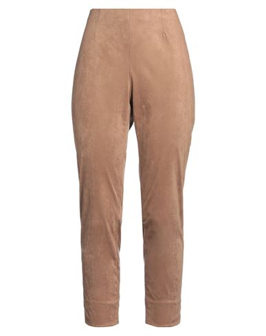 Shop Seductive Woman Pants Camel Size 16 Polyester, Elastane In Beige