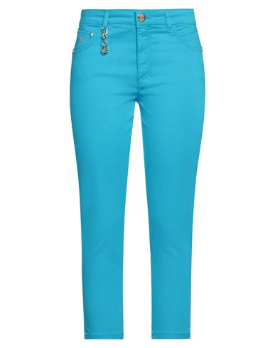 Woman Pants Turquoise Size 8 Cotton, Polyamide, Elastane