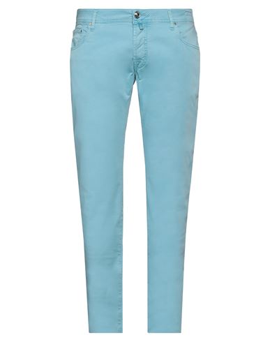 Jacob Cohёn Man Pants Sky blue Size 30 Cotton, Elastane