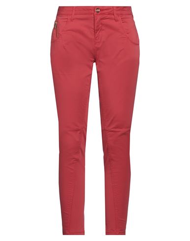 Manila Grace Woman Pants Garnet Size 29 Cotton, Elastane In Red