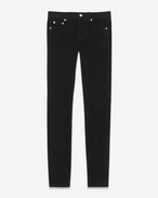 SAINT LAURENT Skinny fit D Low Waisted Skinny Jean in Black Stretch Suede f