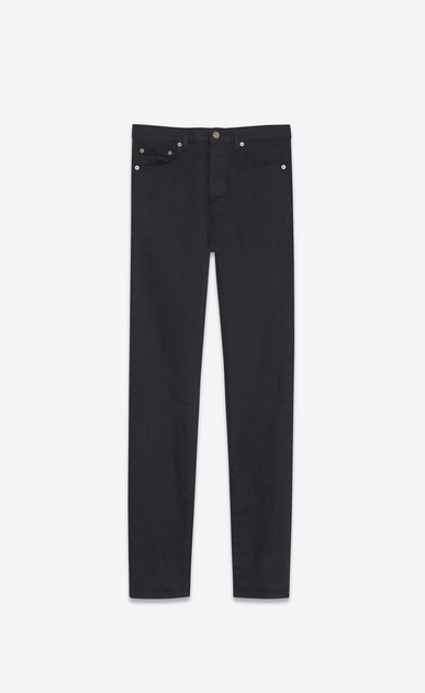SAINT LAURENT Slim fit Man Slim Jean in Worn Black Stretch Denim a_V4