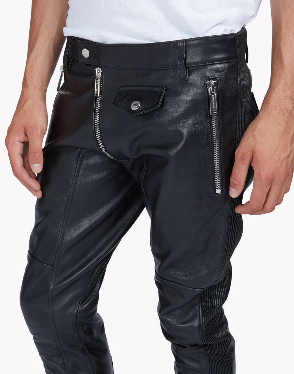 Dsquared2 Leather Biker Pants - Pants for Men | Official Store