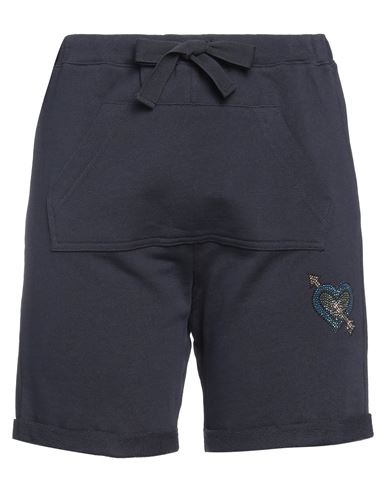 Happiness Woman Shorts & Bermuda Shorts Midnight Blue Size S Cotton