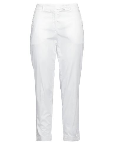 Woman Pants White Size 8 Cotton, Elastane